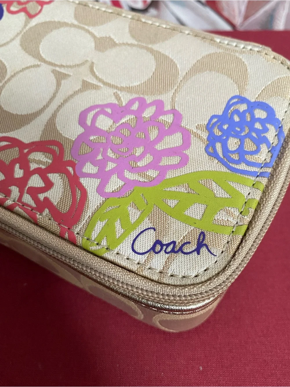 Vintage Coach Travel Jewelry Case Organizer w/ Floral & Y2K 